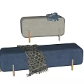 Modern Sofa Stool Fabric Bed End Stool 3d model