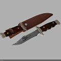 Handcrafted Fixed Blade Knife With Red Leather Sheath And Red Wooden Handle Engraved Blade