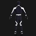 Man In Sleek Black And White Tight Suit Standing Pose Full Body 3D Render