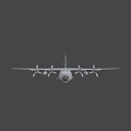 U.S. Air Force Military Transport Aircraft with Four Propellers and Wing Structure