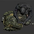 Two Hazmat-Clad Characters Standing And Crouching While Handling Green Biological Organism