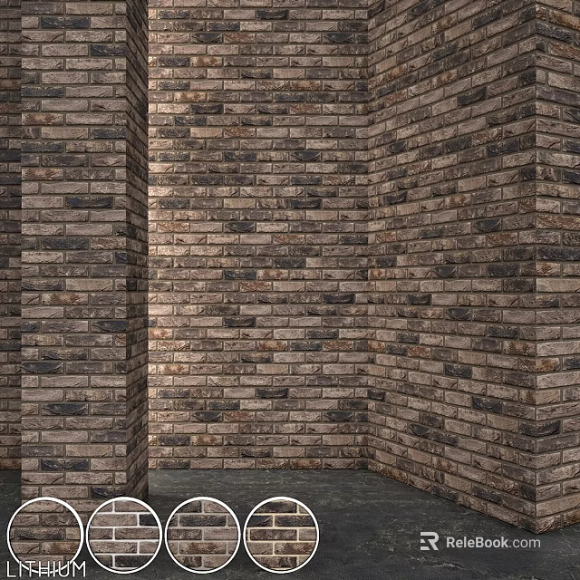 Brick Wall Corner Construction Component With Stacked Bricks And Textured Surface 3d model
