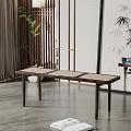 Quiet Bench Rattan Bench 3d model