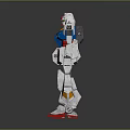 Gundam Robot Game And Movie Character With White Blue Red Armor And Mechanical Design