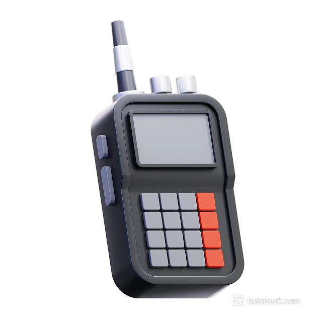 Handheld Portable Headphone Speaker Featuring Screen Gray Orange Buttons And Top Control Knobs 3d model 