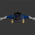 Anime Character Vegeta in Blue Outfit With White Gloves Black Spiky Hair Golden Accents