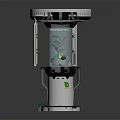 Modern Laboratory Equipment With Circular Top Transparent Chamber Internal Components And White Base
