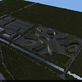 Contemporary Office Building Complex Featuring Curved Design And Lush Green Surroundings