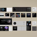 Smart Switch Panels with Digital Displays Time Temperature and Modern Designs 3d model