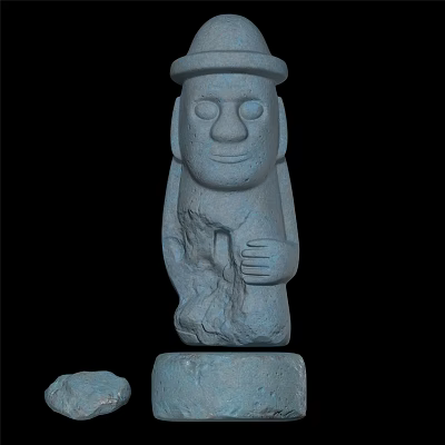 Stone Statues Cartoon Game 3d model