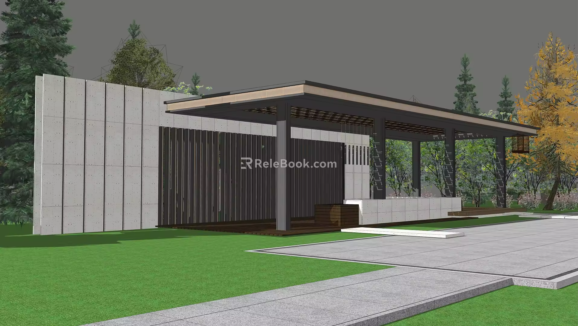 Modern Pavilion Simple Landscape Pavilion Rest Area Landscape 3d model