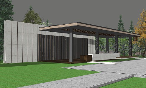 Modern Pavilion Simple Landscape Pavilion Rest Area Landscape 3d model