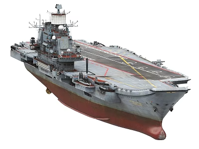 Military Aircraft Carrier Featuring Flight Deck Island Superstructure And Radar Systems 3d model