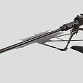 Detailed Military Machine Gun With Sturdy Tripod Stand And Metal Ammunition Box