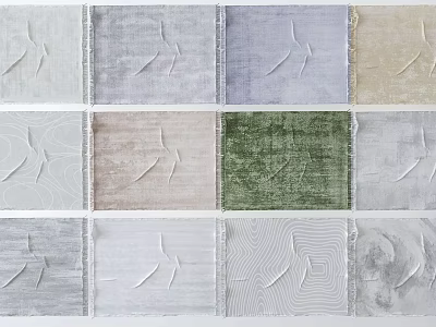 Stylish Square Rugs With Various Colors Textured Patterns And Modern Design Options 3d model