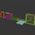 Traditional Wooden Furniture Set Including Wardrobe Bookshelf Bed And Drawer Cabinet