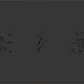 Organ Hair Filament Structures Showing Branched Growths on Isolated White Background