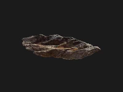 Natural Stone and Wood Handcrafted Decorative Piece With Rough Dark Textured Surface 3d model