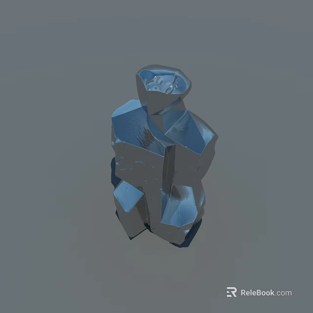 Modern Geometric Decorative Ornament Set With Shiny Metallic Abstract Structure for Home Decor 3d model 