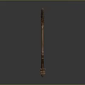 Ornate Mythical Axe Weapon With Carved Handle And Winged Blade Design