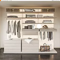 Poliform modern wardrobe to top built-in multi-functional open wall-mounted cloakroom 3d model