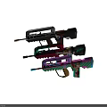 Colorful Decorative Weapons With Cartoon Patterns And Vibrant Artistic Designs
