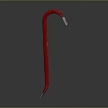 Red Curved Metal Hook Tool With Silver Tip For Industrial Applications