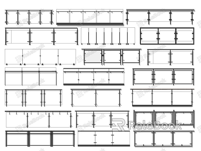 Glass Railing Guardrail Fence Handrail Stair Handrail Balcony Railing Metal Railing model