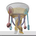 Colorful Playground Net Structure With Climbing Frames And Hanging Balls 3d model