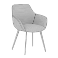 Modern Beige And Grey Dining Chairs With Velvet Upholstered Seats And Black Slim Metal Legs