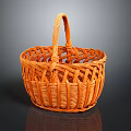 Orange Handwoven Storage Basket with Handle for Home Decor and Organizing