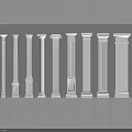 Roman Columns With Various Classical Architectural Designs And Decorative Styles 3d model