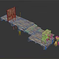 Rustic Wooden Dock Platform With Planks Crates And Clay Pots