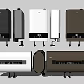 Modern Household Appliances Water Heaters With Various Colors And Digital Displays