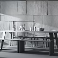 Nordic Dining Table and Chair Combination 3d model