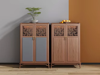New Chinese Style Decorative Cabinet Decorative Cabinet Sideboard Side Cabinet Low Cabinet 3d model