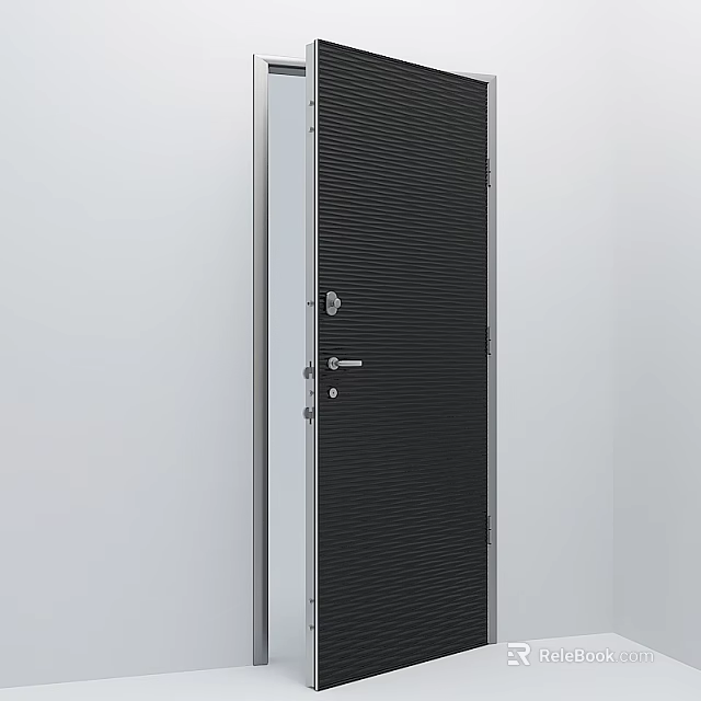 Modern Security Door With Metal Construction Secure Lock And Sleek Design For Home Safety 3d model 