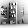Nordic Bookshelf Pine Bookcase Bookshelf Student Storage 3d model