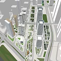 Modern Urban Architectural Complex With High Rise Buildings Roads And Green Spaces