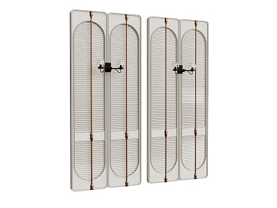 Screen partition shutter wall lamp glass lamp door sliding door 3d model