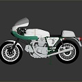 Retro Motorcycle Two Wheels Motocross Motorcycle Road Race Motorcycle 3d model