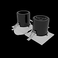White And Black Square Recessed Downlights And Spotlights With LED Lighting