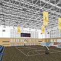 Modern Basketball Court Basketball Stadium Sports Venues Gymnasium Basketball Rack Basket Basketball Basketball Game Venues 3d model