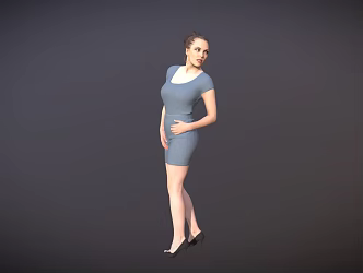 Business Standing Posture Women Fashion Wear Women Elegant Skirt Women 3d model