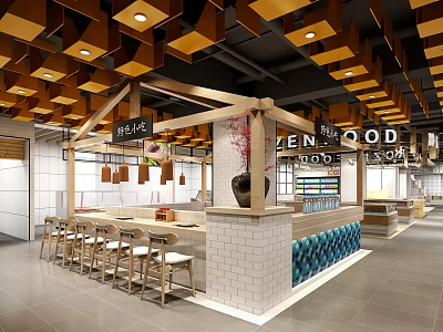 Spacious Supermarket Department Store Interior With Shelves Products And Bright Lighting 3d model
