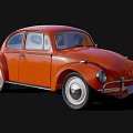 Vintage Orange Beetle Car with Classic Retro Design and Black Background