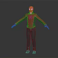 Spider Man Character In Red And Black Hoodie Standing With Arms Outstretched