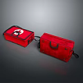 Red Portable First Aid Storage Bags With White Cross Symbol For Daily Use Essential