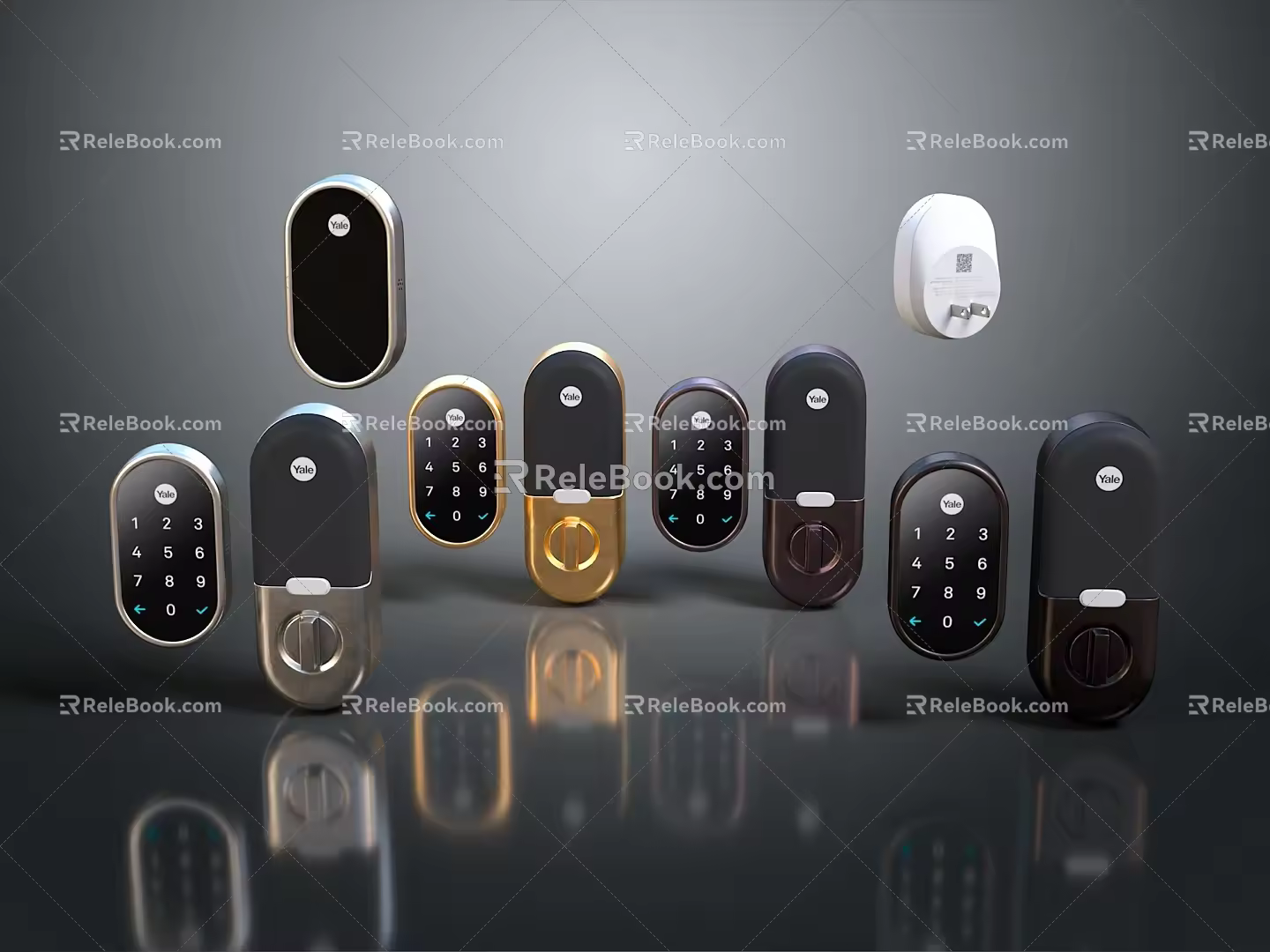Smart card door lock smart lock smart door lock digital lock digital door lock security door lock password lock 3d model