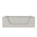 Sleek Modern Bathtub Design With Transparent Glass Panel Brushed Metal Faucet And Calm Water Surface